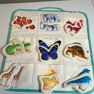 Lovevery Quilted Critter Pockets animal matching game
